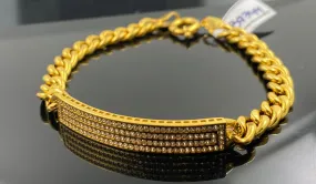 21k Solid Gold Elegant Ladies Bracelet with Faceplate b7744