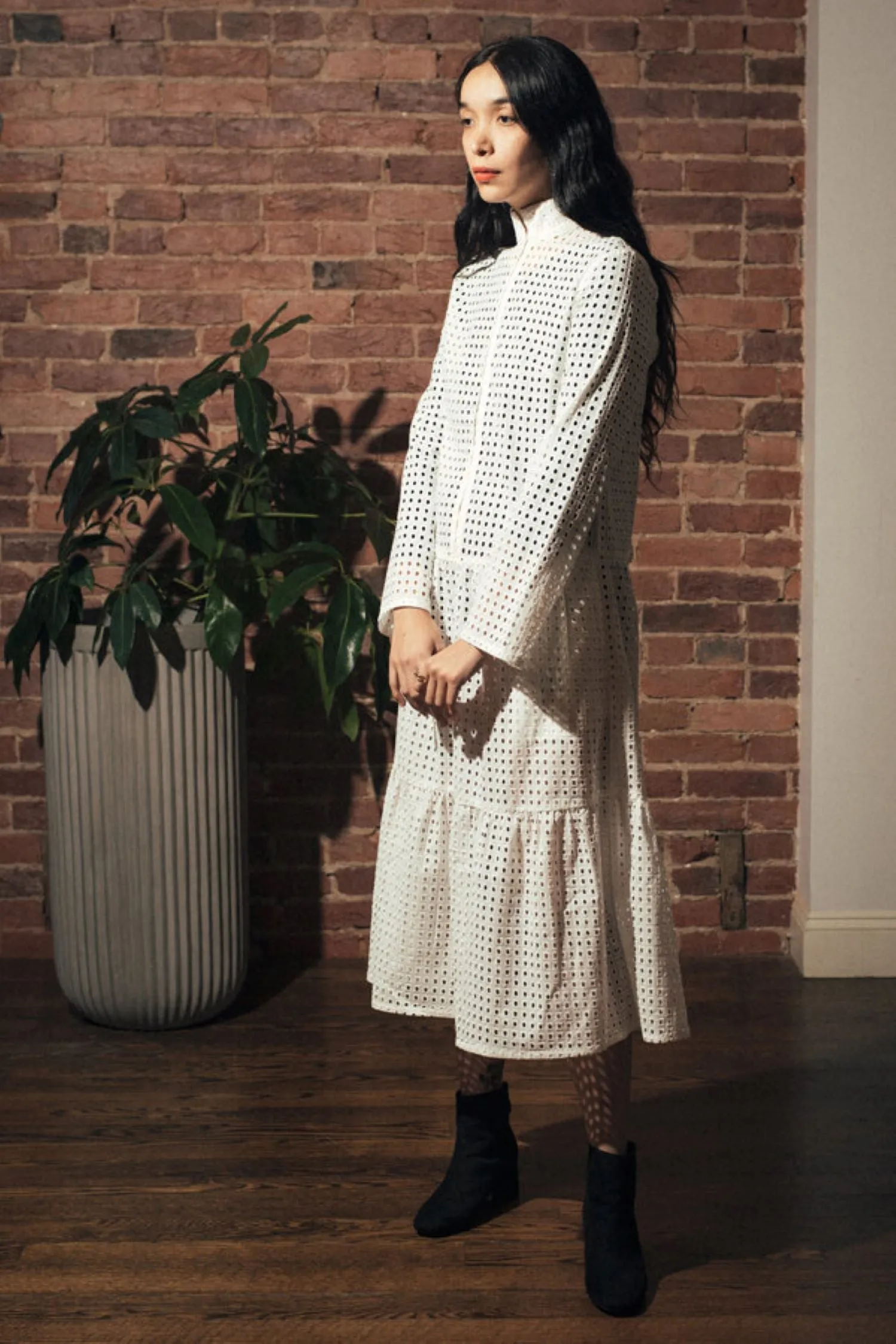 Adri Dress / Vintage White Cotton Eyelet