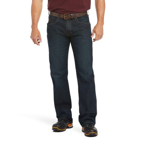 Ariat Men's Rebar M5 Straight DuraStretch Edge Stackable Straight Leg Jean in Blackstone