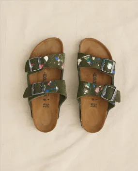 Arizona Thyme Birkenstock with Paint. -- Thyme with Bright Multi Paint