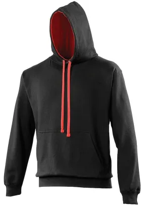 Awdis Varsity Hoody - Jet Black Fire Red