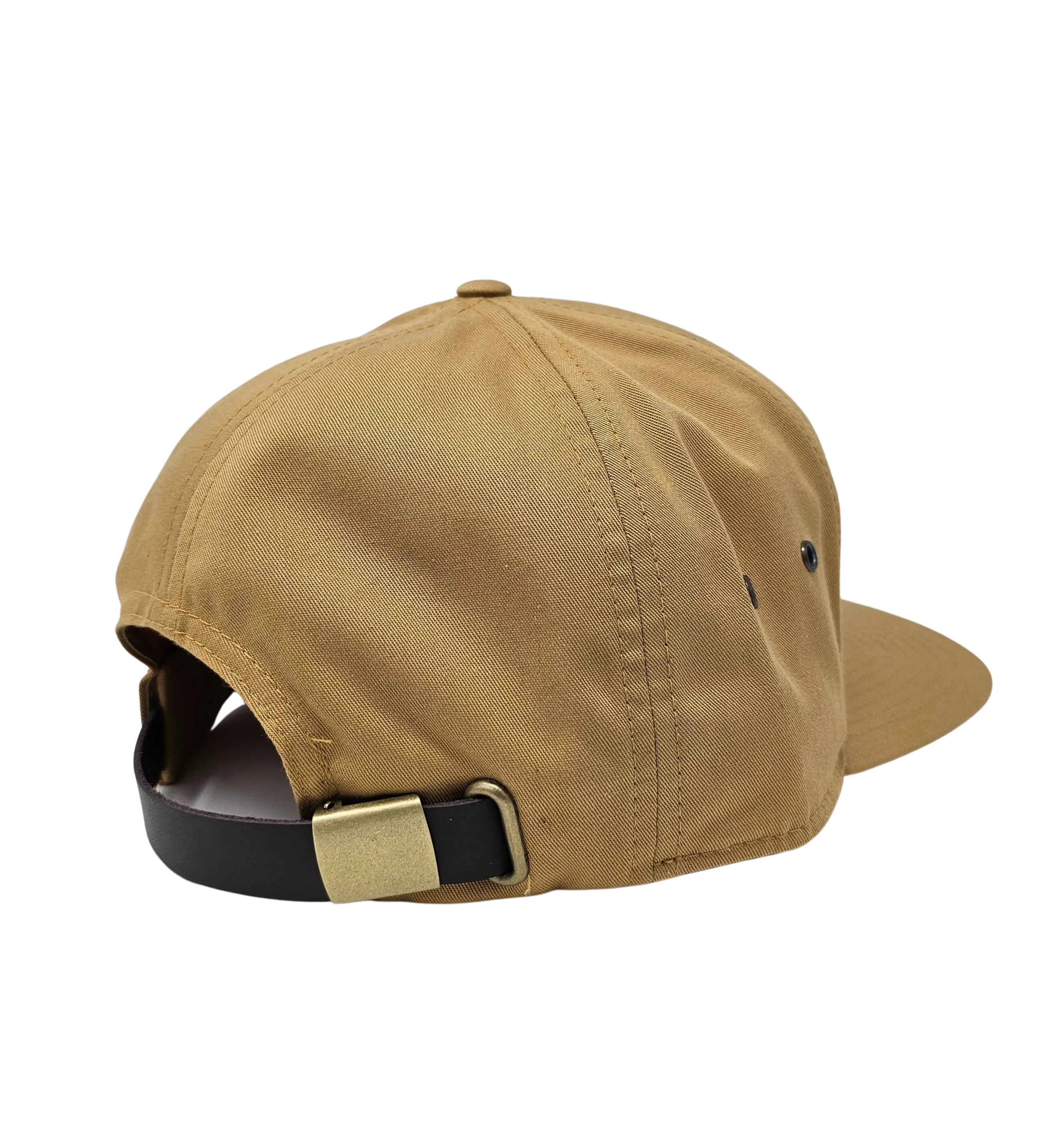 Beach Vibes 7 Panel Twill Camper Style Leather Strap Back (Biscuit)