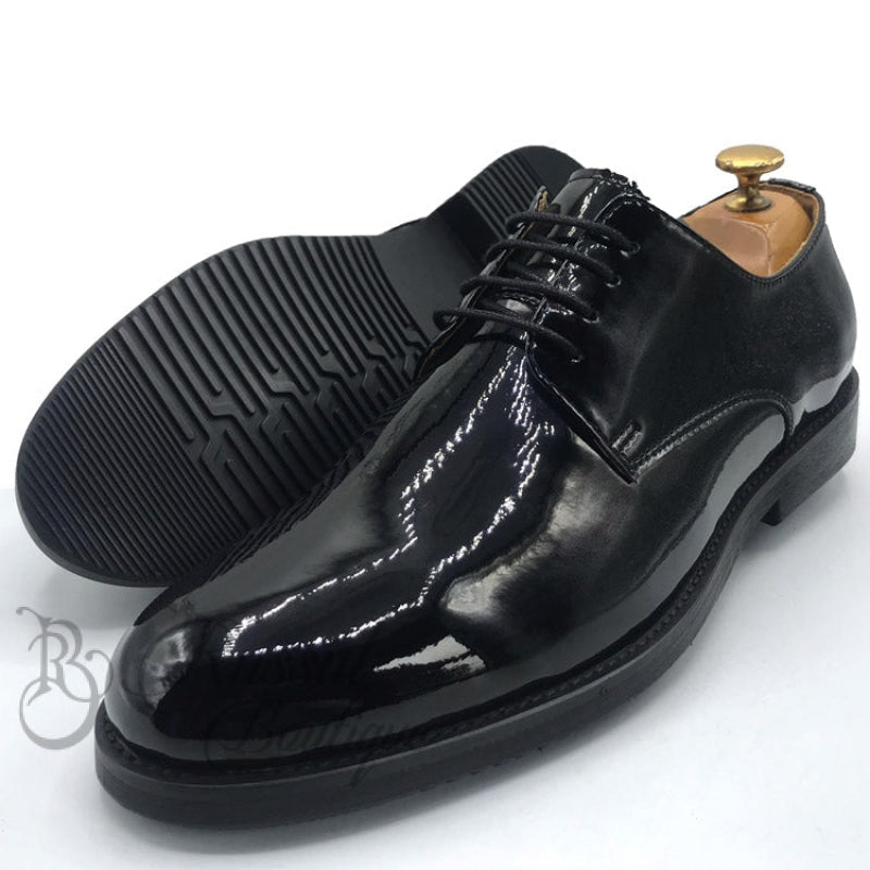 BIG-Boss wetlook laceup | Black