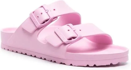 Birkenstock Arizona logo-buckle slides Pink