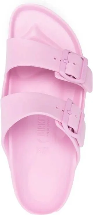 Birkenstock Arizona logo-buckle slides Pink