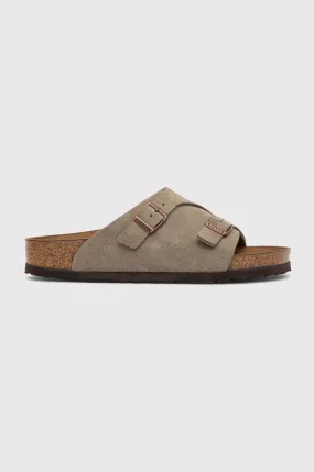 Birkenstock suede sliders women's gray color