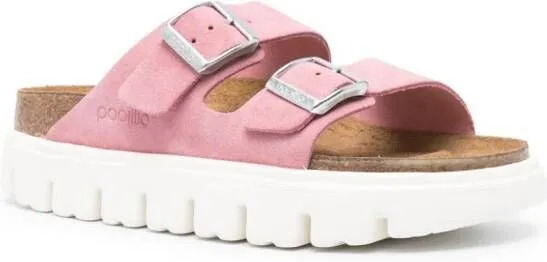 Birkenstock x Papillio Arizona Chunky suede sandals Pink