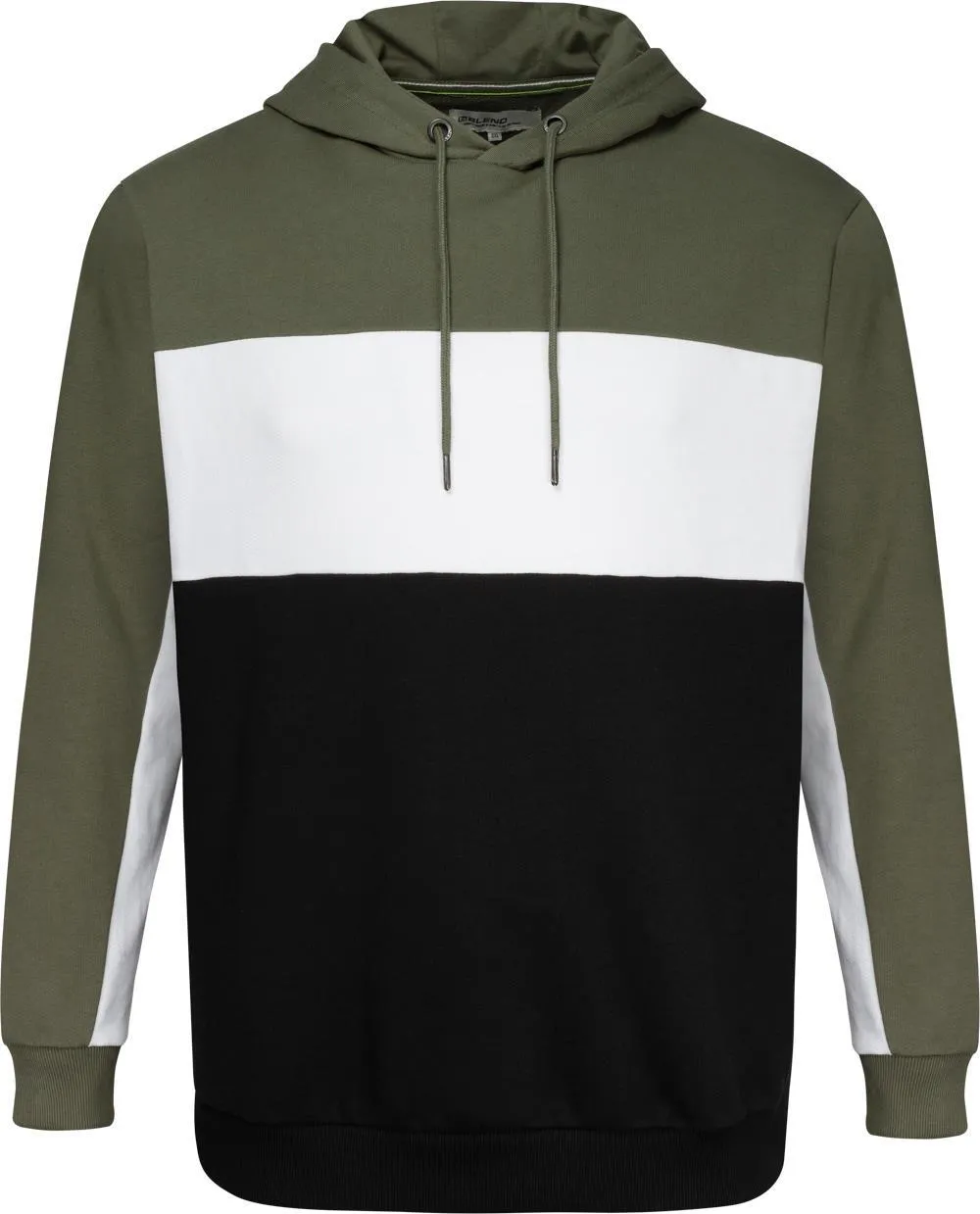 Blend Overhead Elasticated Trim Hoody - Olive