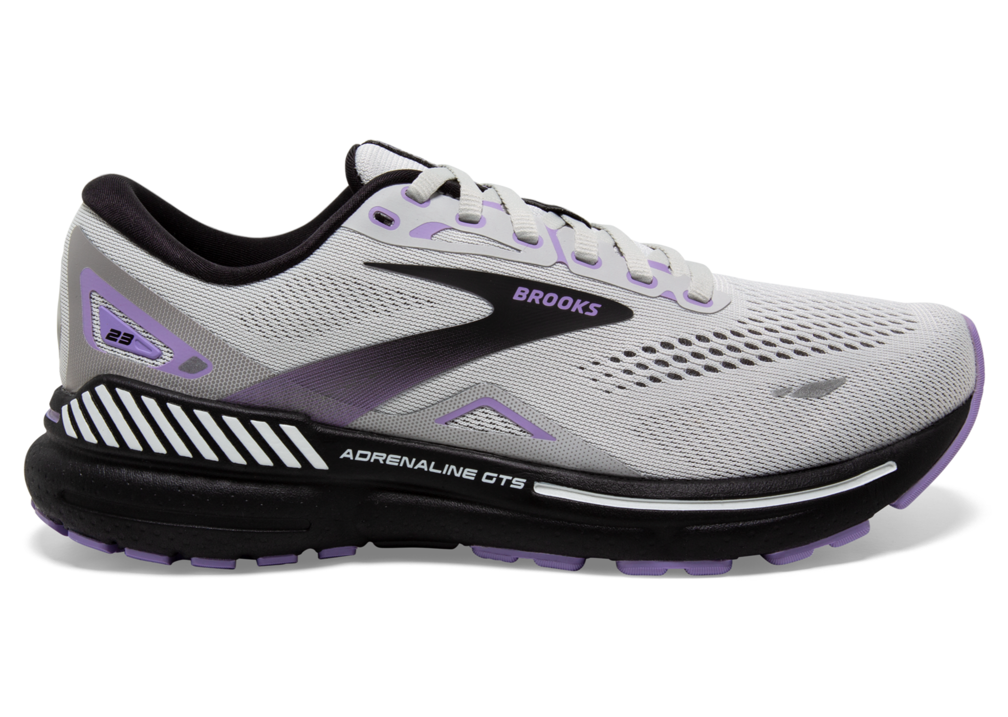 Brooks Adrenaline GTS 23 (2E Width) - Grey/Black/Purple (Womens)