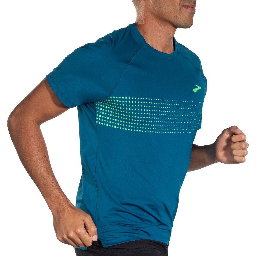 Brooks Atmosphere Short Sleeve 2 Azul Verde