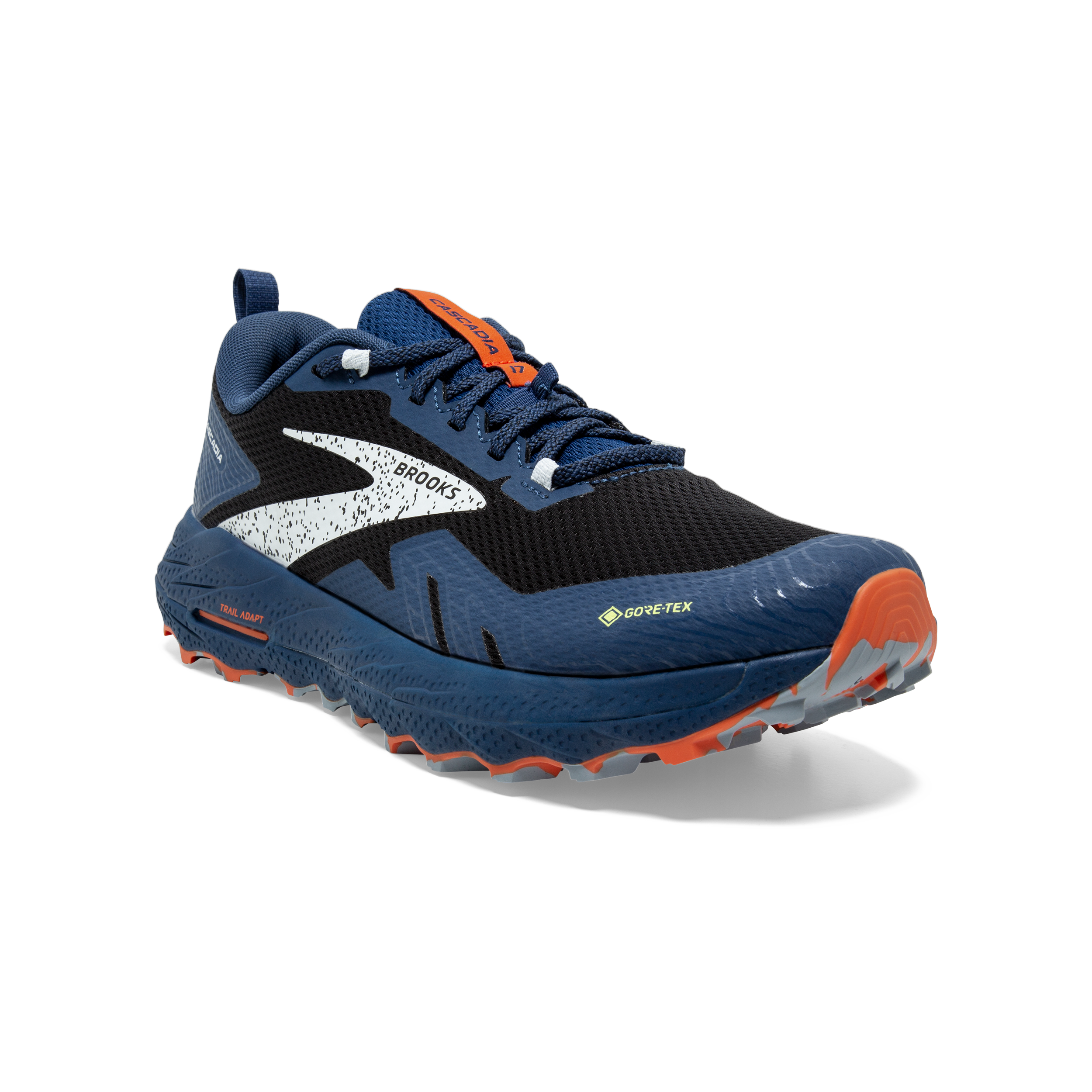 Brooks Cascadia 17 GTX (D Width) - Black/ Black/ Firecracker (Mens)