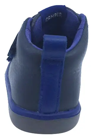 Camper for Boy's and Girl's Leather Hook and Loop Blue Bootie