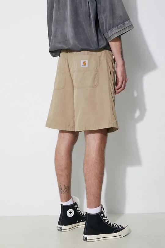 Carhartt WIP cotton shorts Albert brown color I033125.8Y02