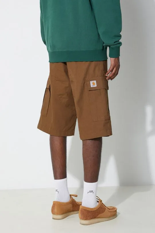 Carhartt WIP cotton shorts Regular Cargo brown color I028246.1ZD02