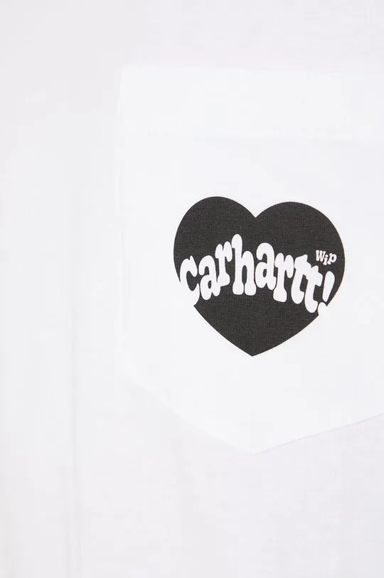 Carhartt WIP cotton t-shirt Amour Pocket men’s white color with a print I033675.00AXX