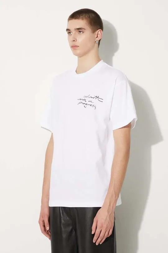 Carhartt WIP cotton t-shirt S/S WIP Pencil men’s white color with a print I033960.00AXX