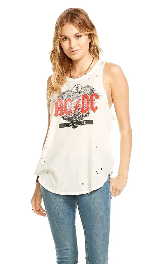 Chaser ACDC Deconstructed Muscle Tank Top