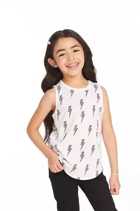 Chaser Checkered Bolts Girls Muscle Shirt