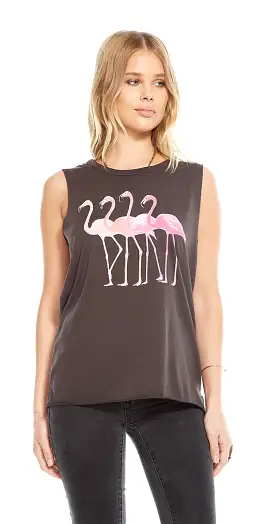 Chaser Flamingos Muscle Tank Top