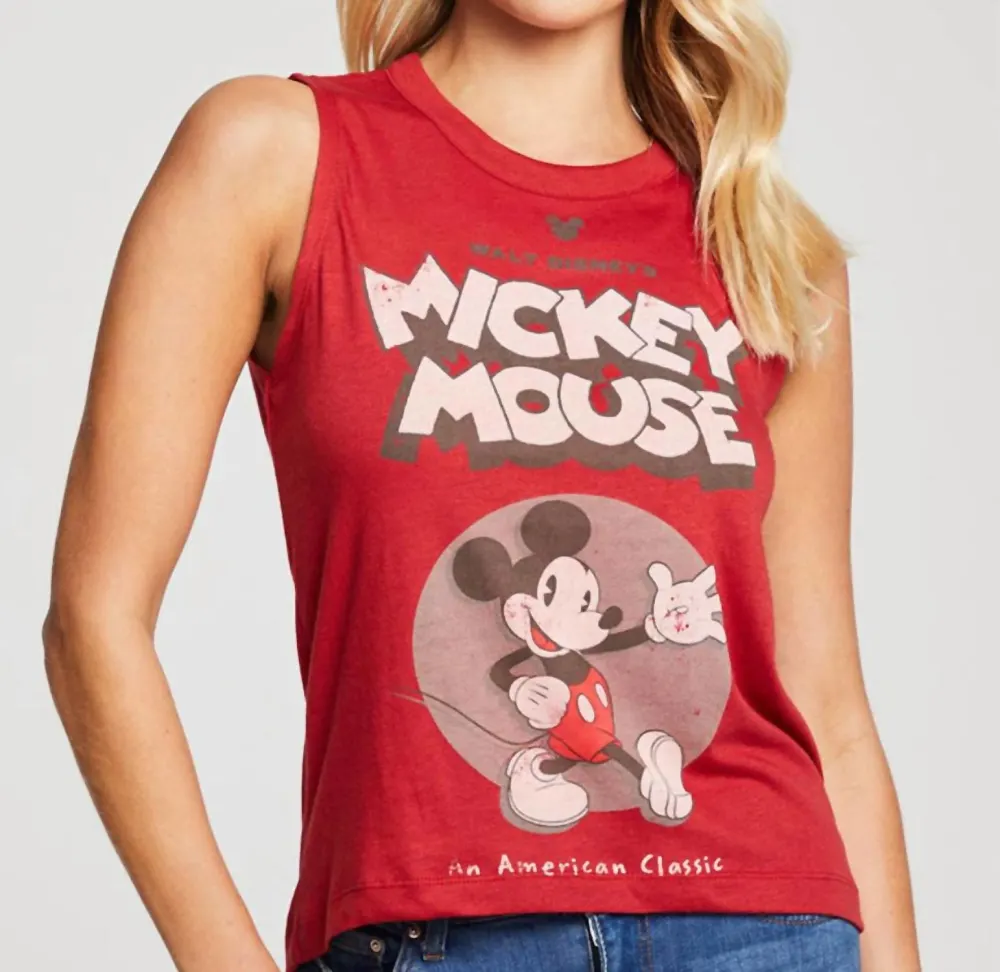 Chaser - Mickey Mouse American Classic Cropped Hi/lo Top