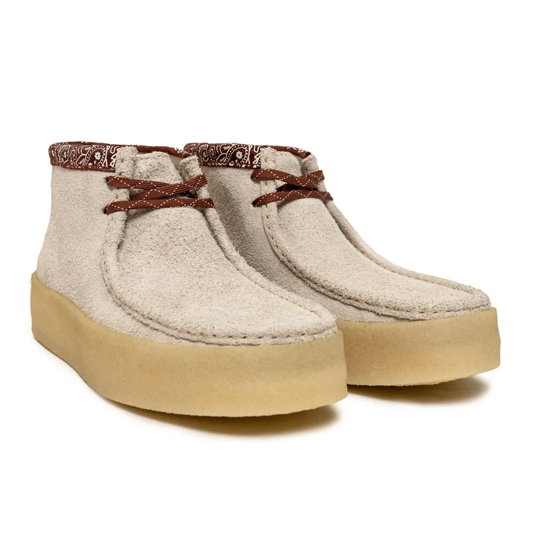 Clarks Men Wallabee Cup BT (brown / white interest)