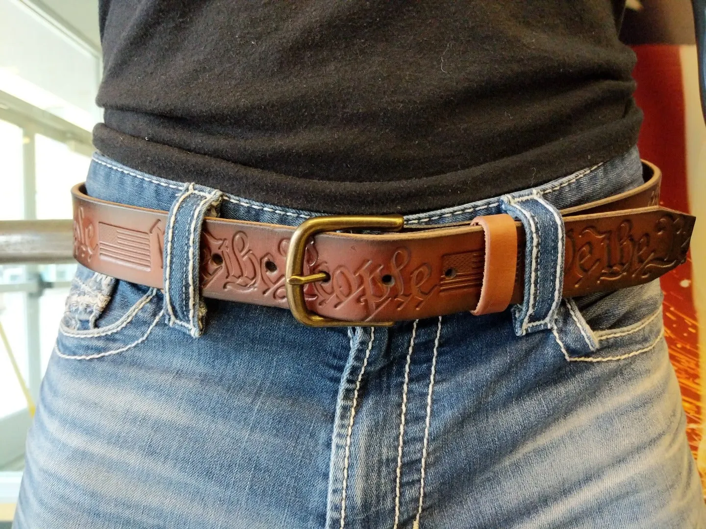 Custom Leather Belt - We The People