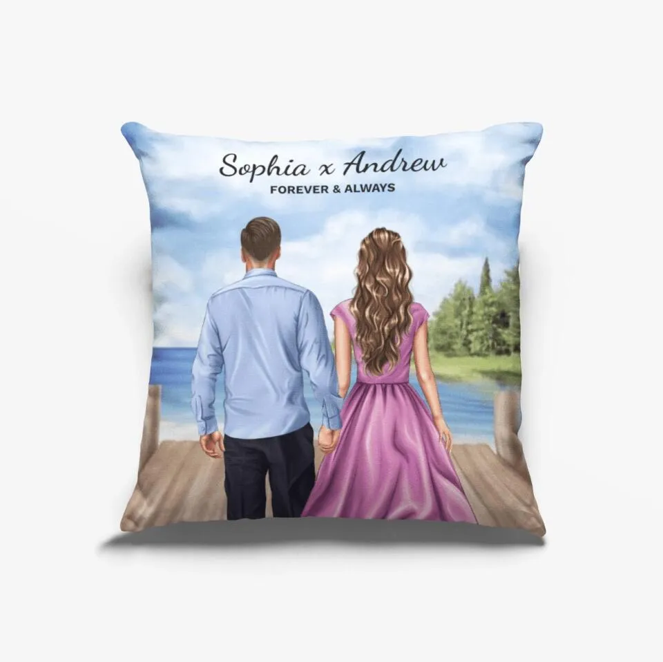 Custom Pillow With Elegant Couple Painting