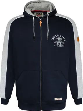 D555 Eaton Full Zipped and Embroidered Hoody - Navy