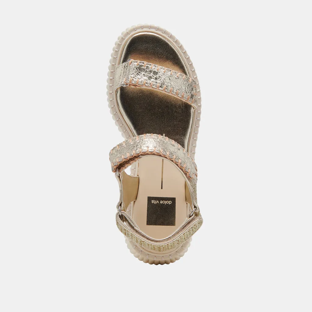 DEBRA SANDALS PLATINUM DISTRESSED LEATHER– Dolce Vita 6931130908738