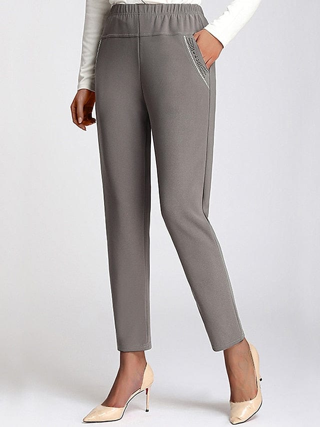 Elegant and Comfortable Women's Skinny Chinos with Side Pockets - Available in 5XL Size