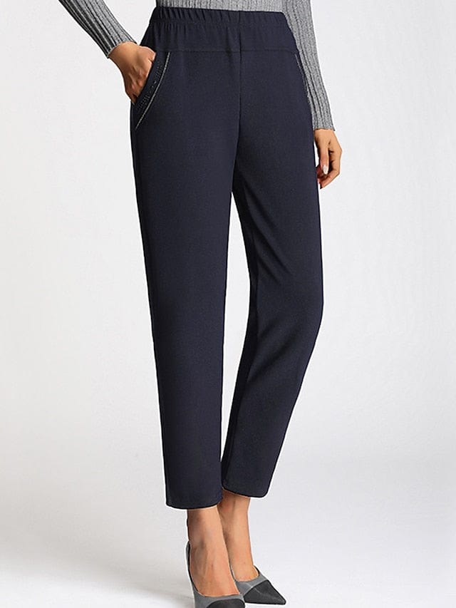 Elegant and Comfortable Women's Skinny Chinos with Side Pockets - Available in 5XL Size