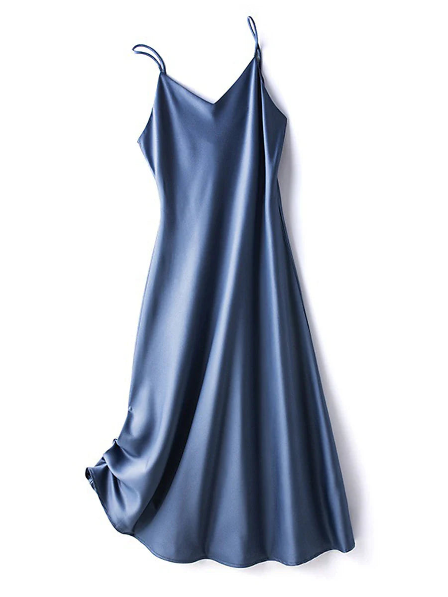 Elegant Silk Nightdress with Adjustable Shoulder Straps