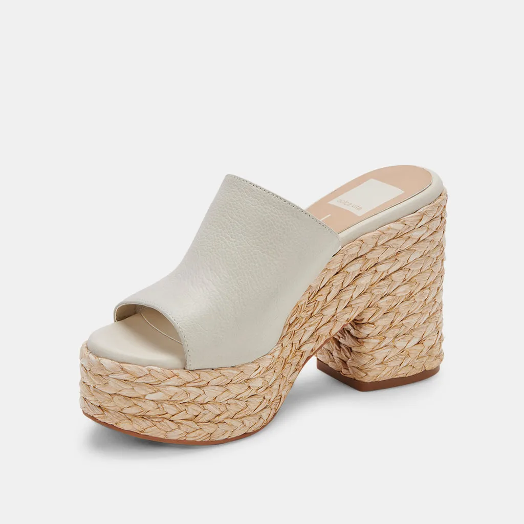 ELORA Heels Ivory Leather | Ivory Leather Heeled Sandals– Dolce Vita 6705522180162