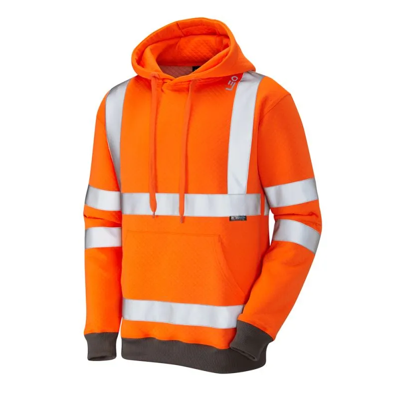 Leo Goodleigh Class 3 Hi-Vis Hooded Sweatshirt - Orange