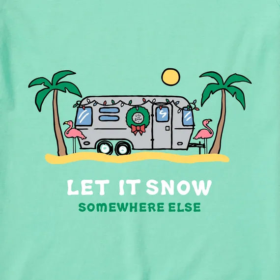 Life is Good Women's Lightweight Sleep Tee - Let It Snow Camper