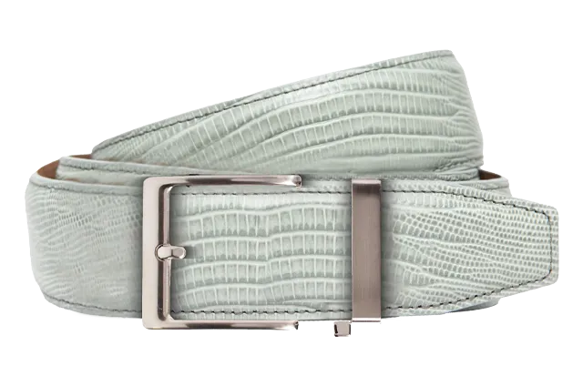 Lizard Light Grey, 40mm Strap, Dress Belt