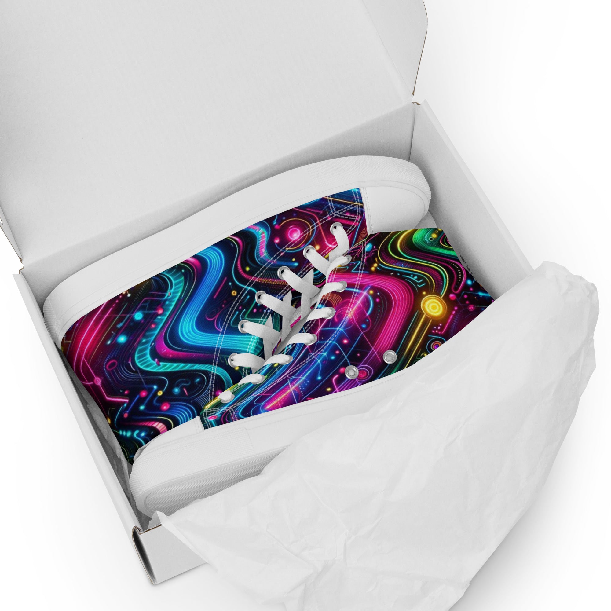 Neon Pulse High Top Canvas Rave Shoes