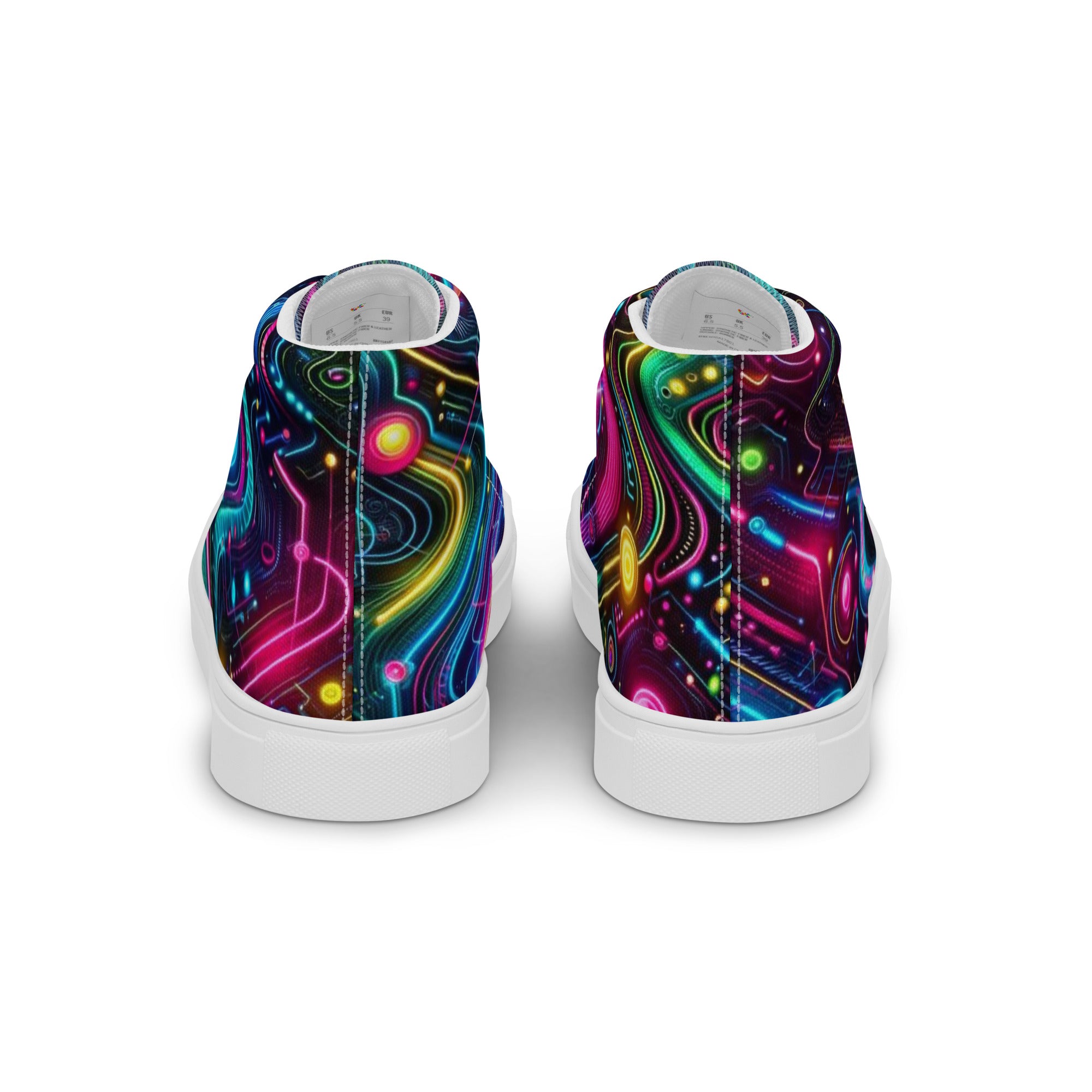 Neon Pulse High Top Canvas Rave Shoes