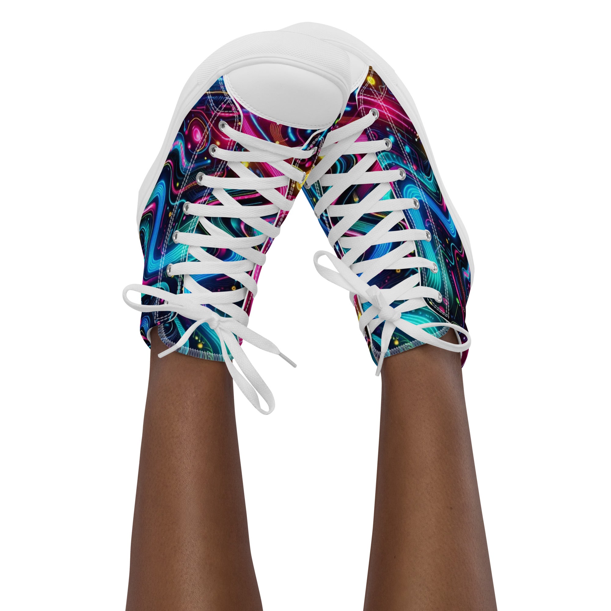 Neon Pulse High Top Canvas Rave Shoes