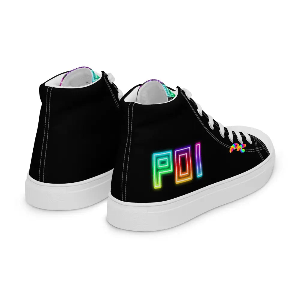 POI Men’s Black High Top Canvas Shoes