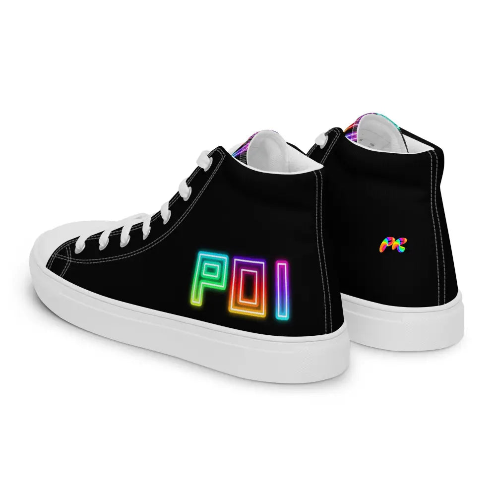 POI Men’s Black High Top Canvas Shoes