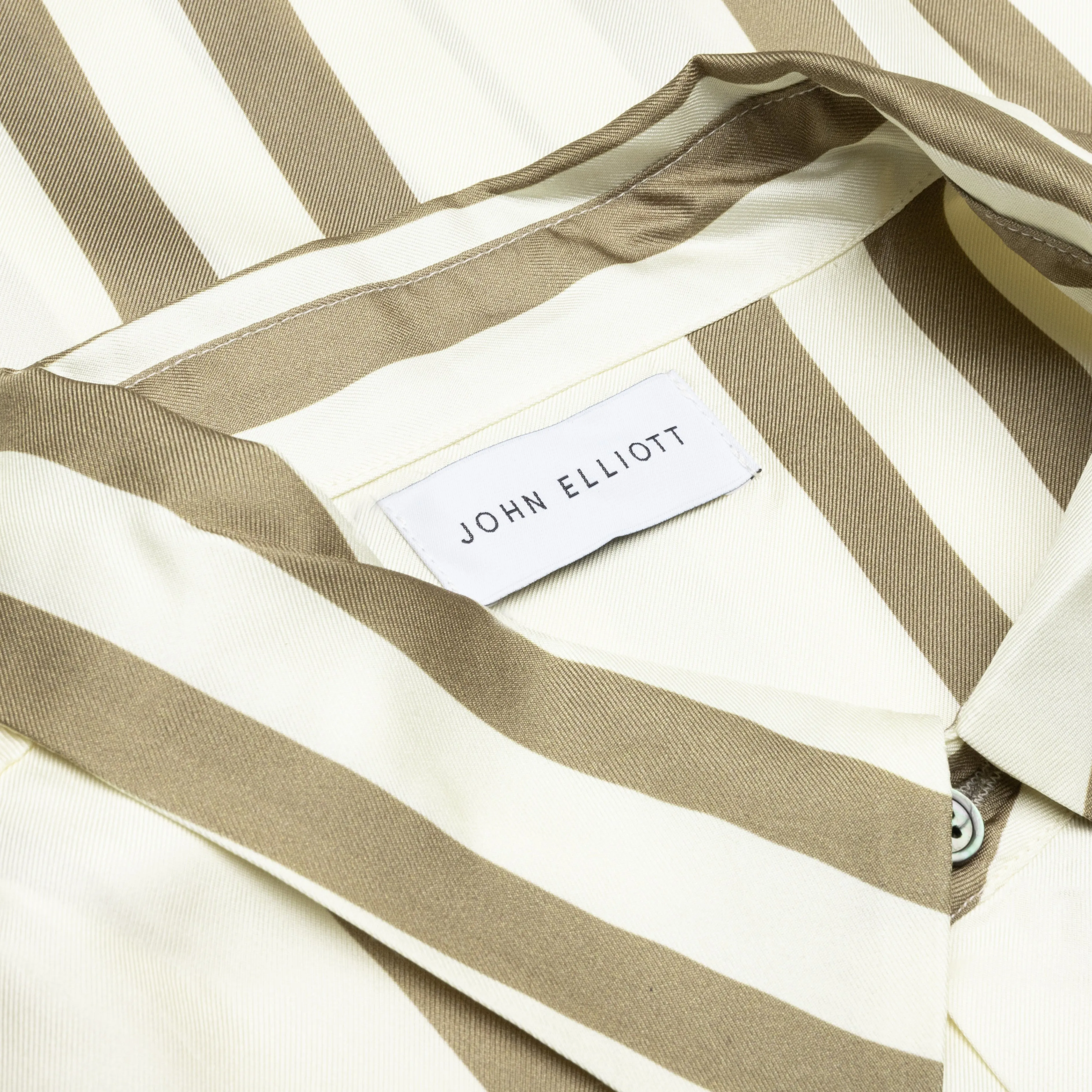 Silk S/S Button Up - Bark Stripe/Salt