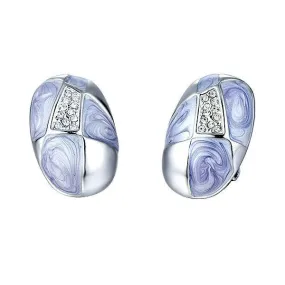 The elegant rock shape with zirconia earring