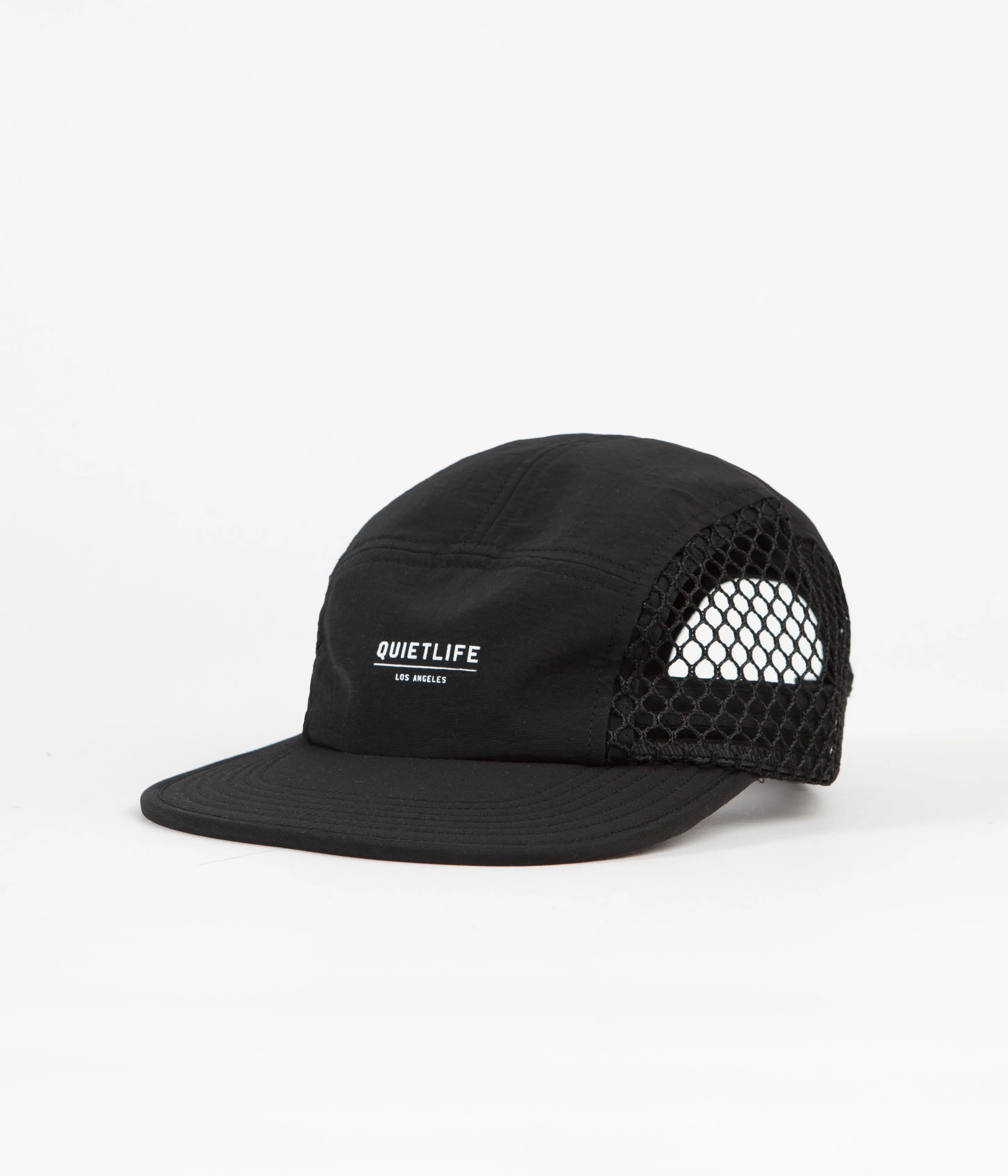 The Quiet Life Jumbo Mesh 5 Panel Camper Cap - Black / White