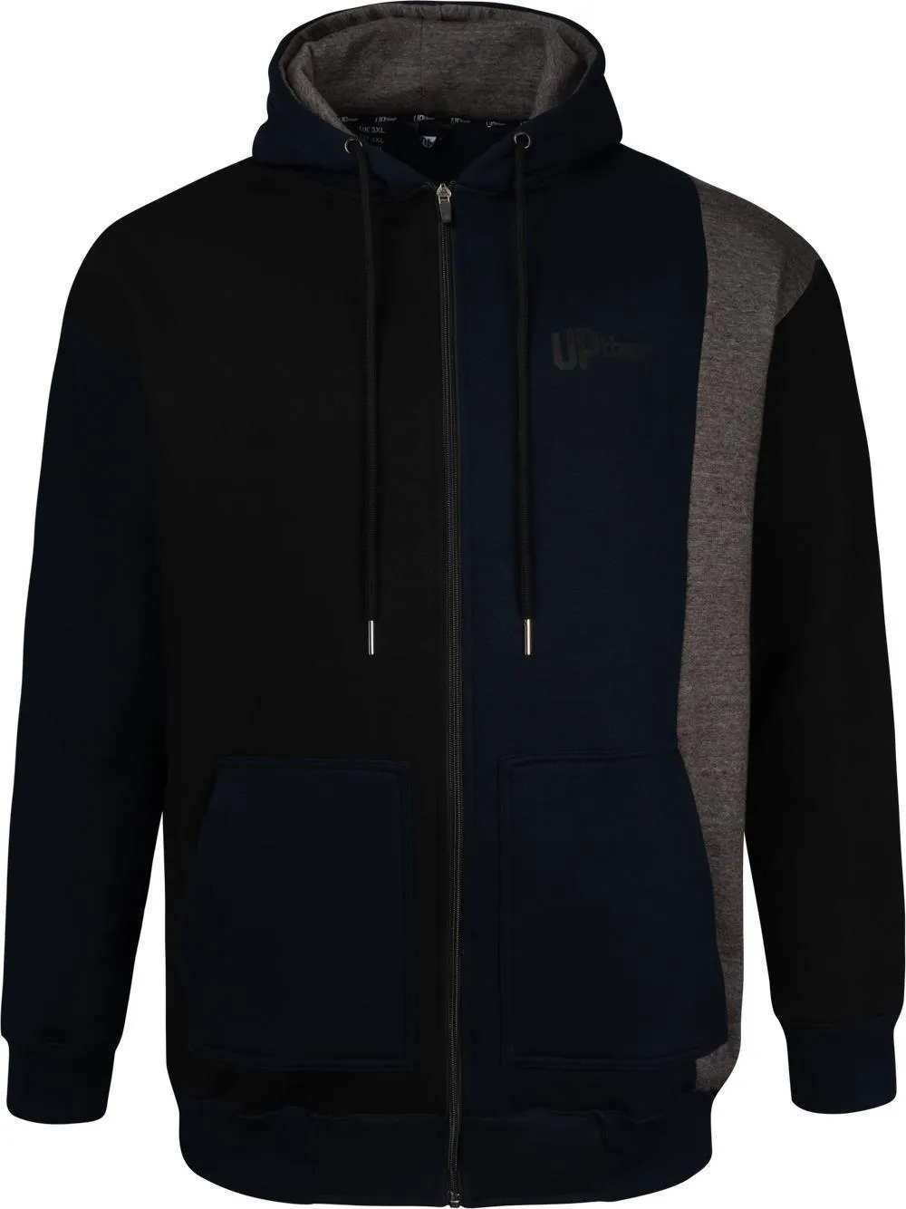 Uptheir Earth Cut & Sew Zip Hoody - Navy Black