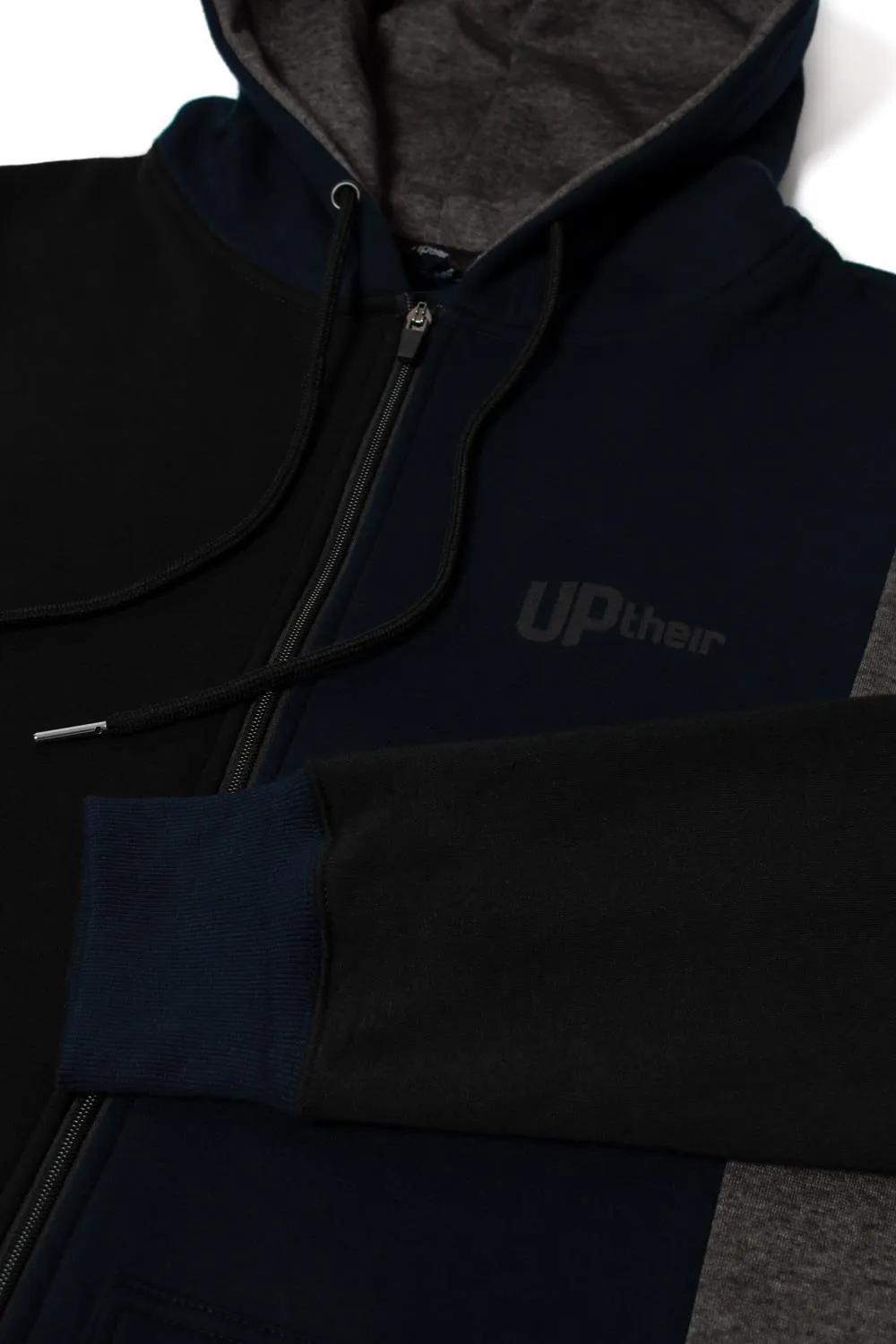 Uptheir Earth Cut & Sew Zip Hoody - Navy Black