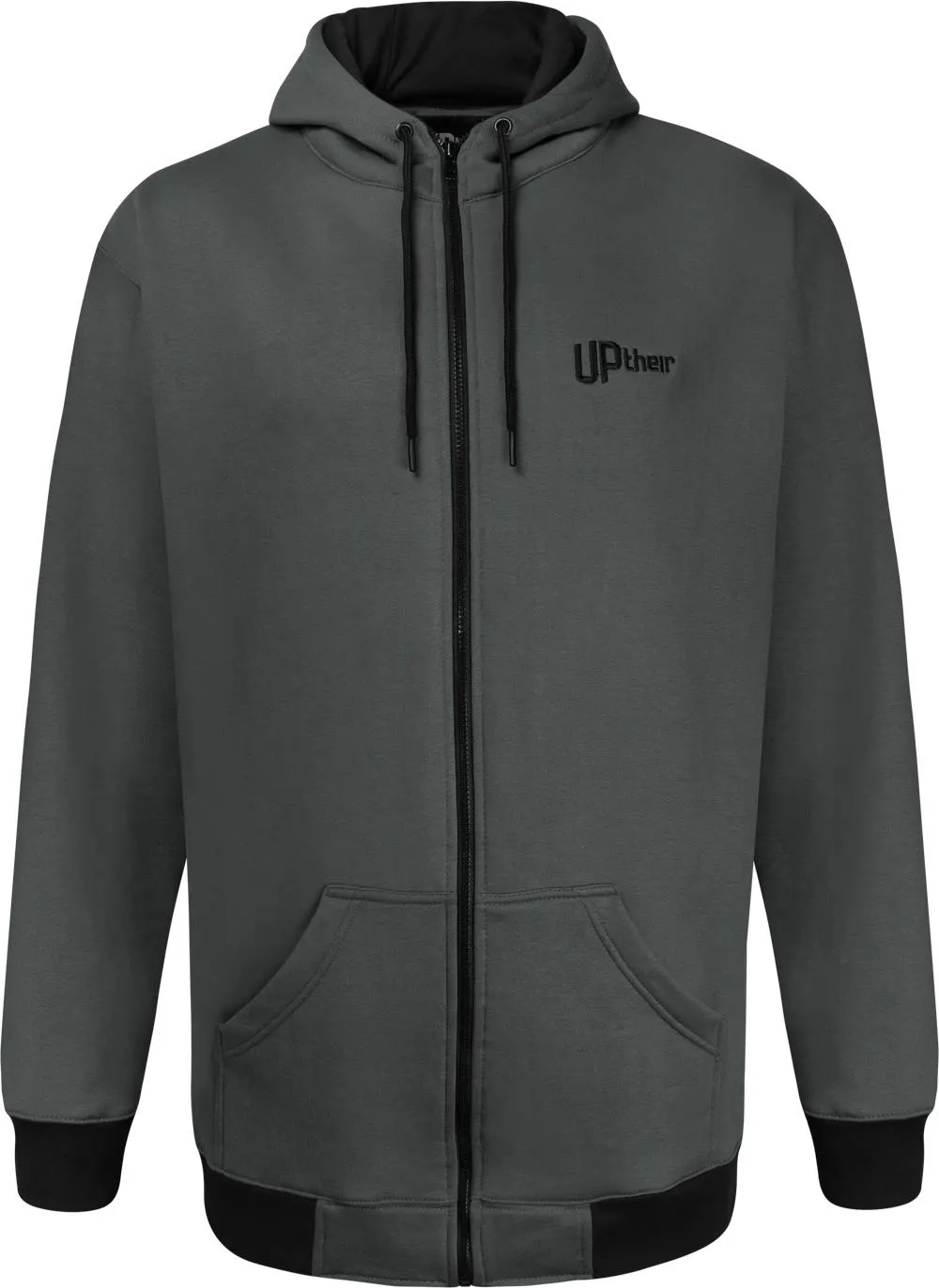 Uptheir Fowey Zip Through Contrast Trim Hoody - Grey