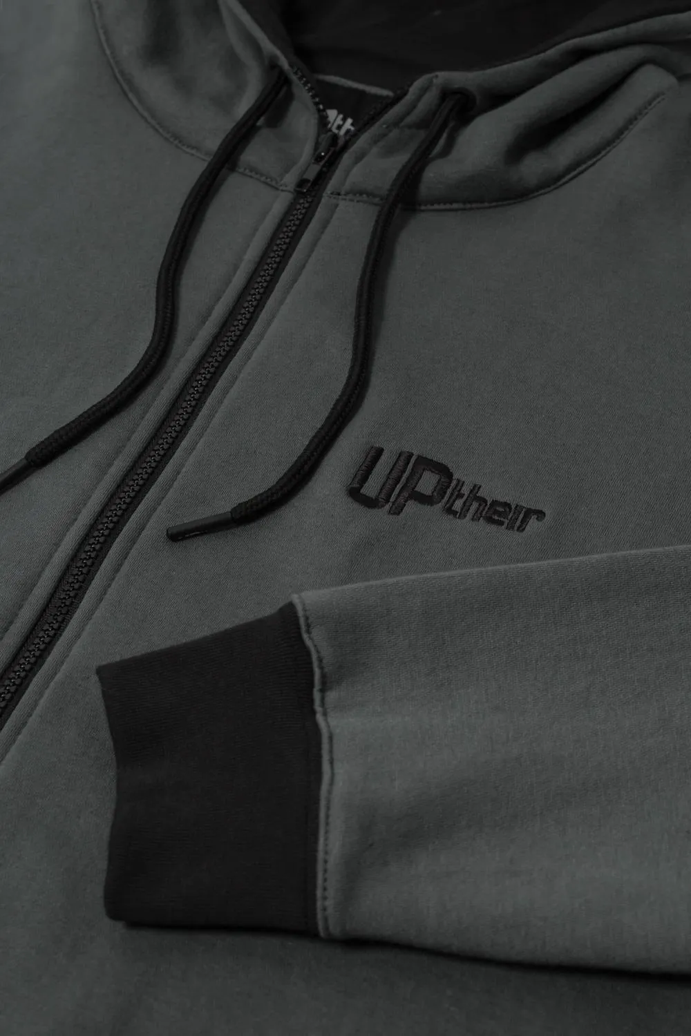 Uptheir Fowey Zip Through Contrast Trim Hoody - Grey