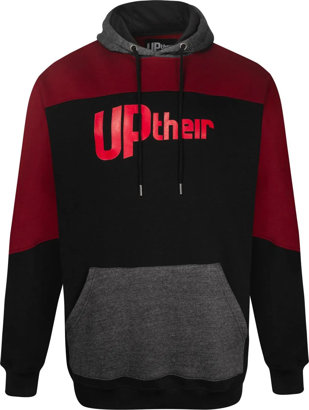 Uptheir Marlon Contrast Panel Overhead Hoody - Black