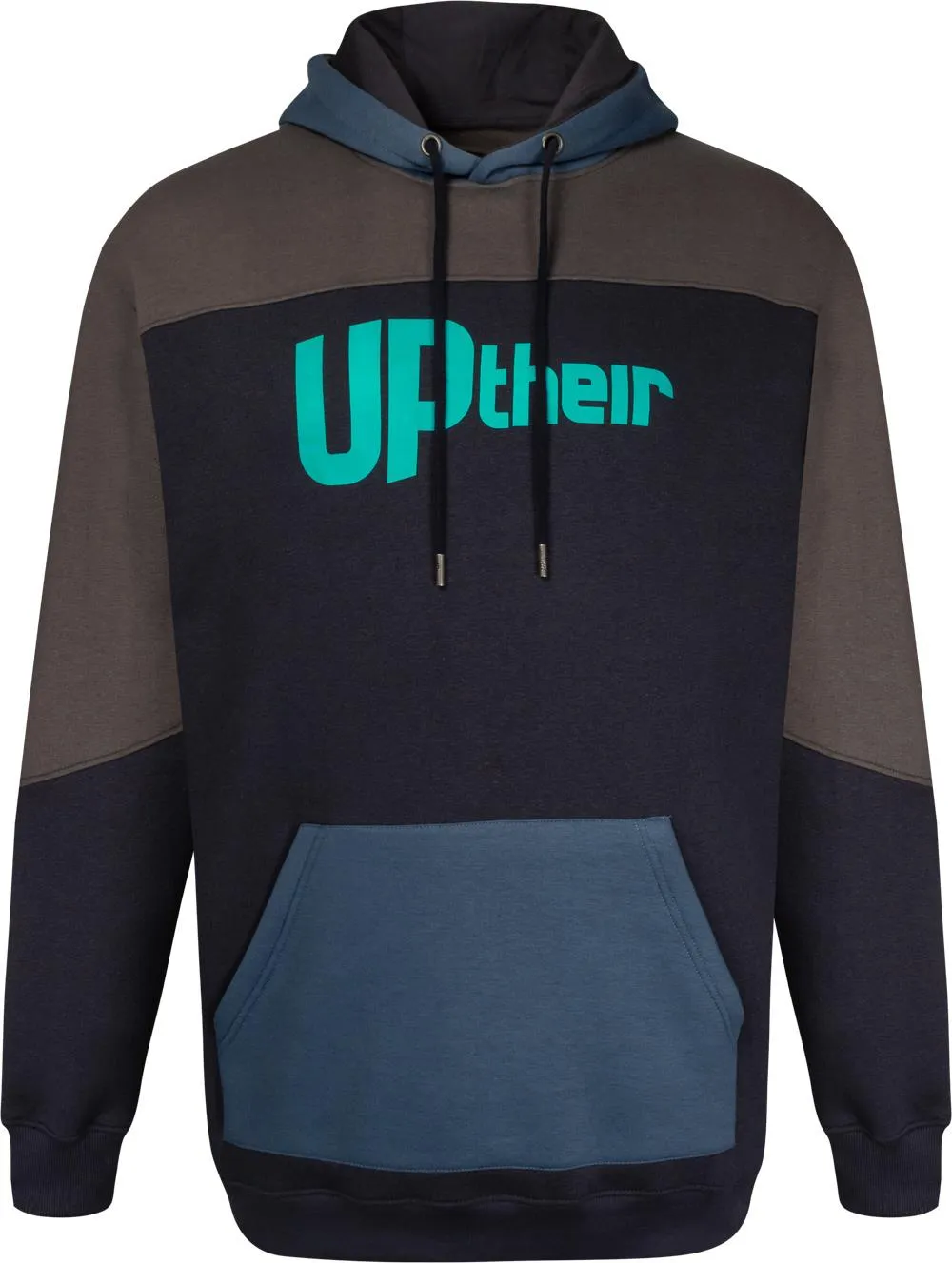 Uptheir Marlon Contrast Panel Overhead Hoody - Blue